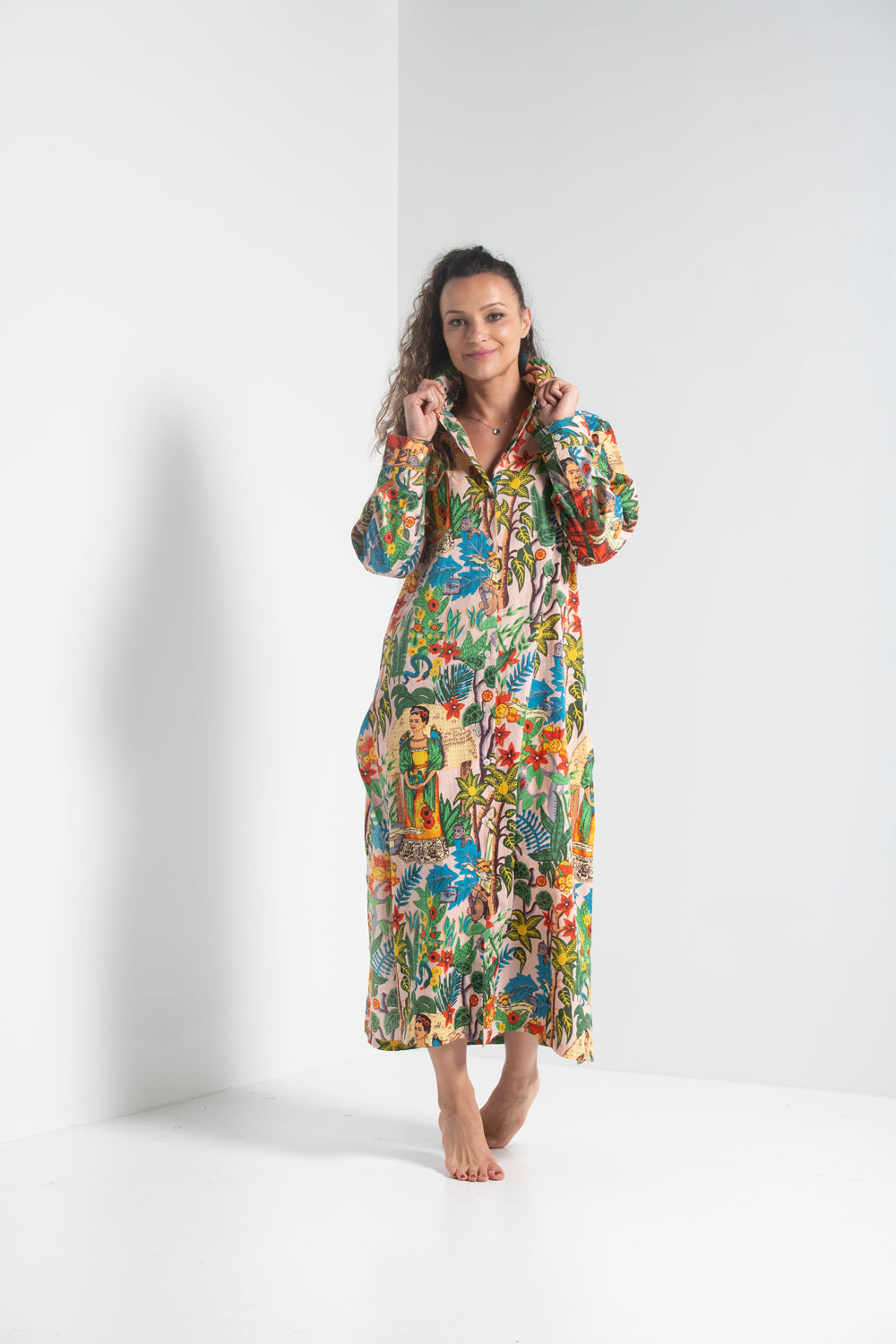 Women's Button Up Dress | Women's Long Cover Up | iriswand