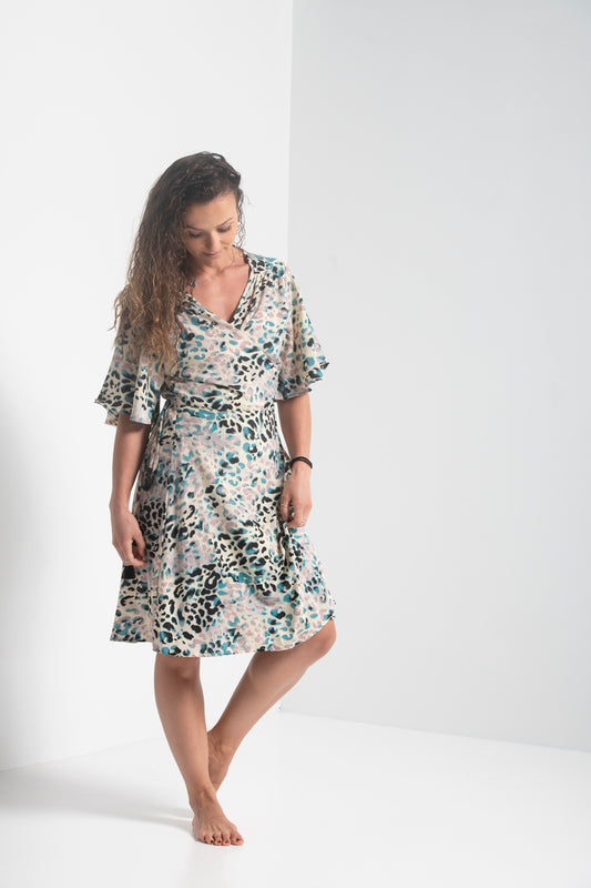 Abstract Leopard Pattern Dress | Leopard Print Dress | iriswand