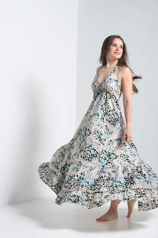 Abstract Print Maxi Dress | Abstract Print Dress | iriswand